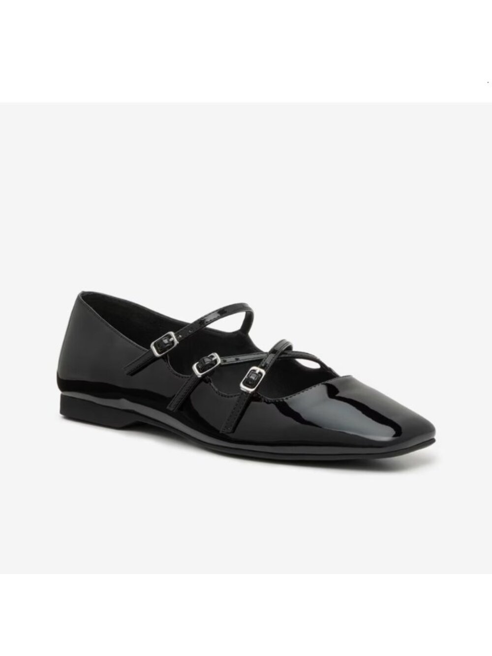 Steve Madden Roree Flat Woman 6.5 Black Patent Upper Square Toe Coquette Dainty